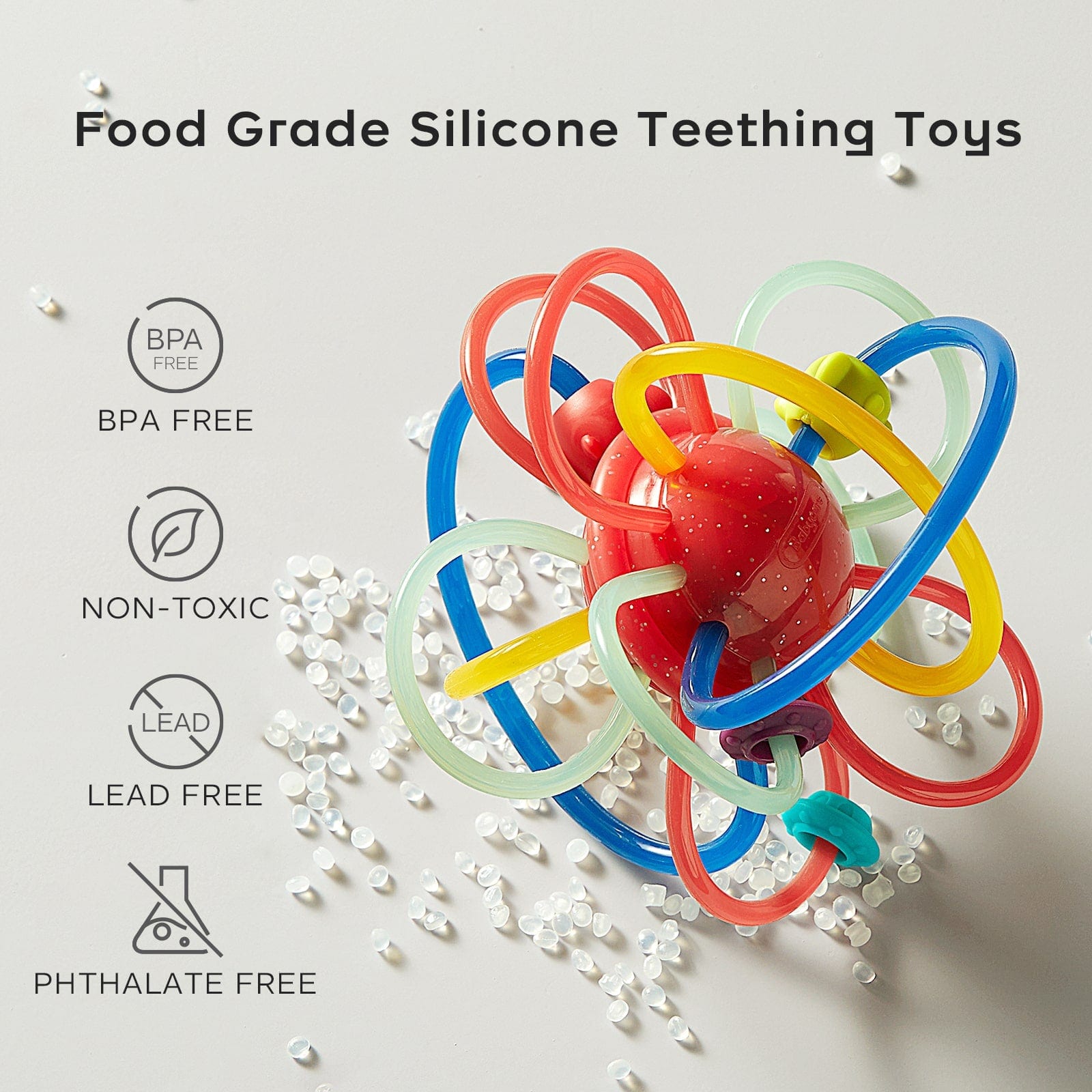 food-grade, bpa-free silicone teether toys for babies