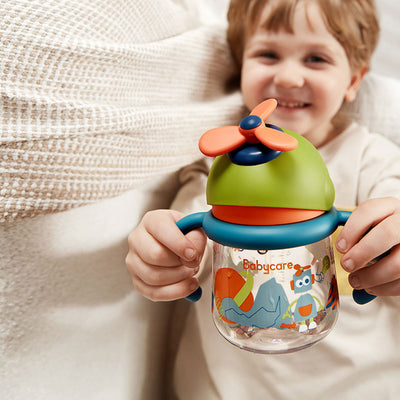 Tasse et gobelet bébé Bc Babycare Tasse d'apprentissage /Gourde Bébé 2  en 1 Inox - - Tasse Paille Enfant - 100% étanche - Anti-fuite - 280ml -  Rose
