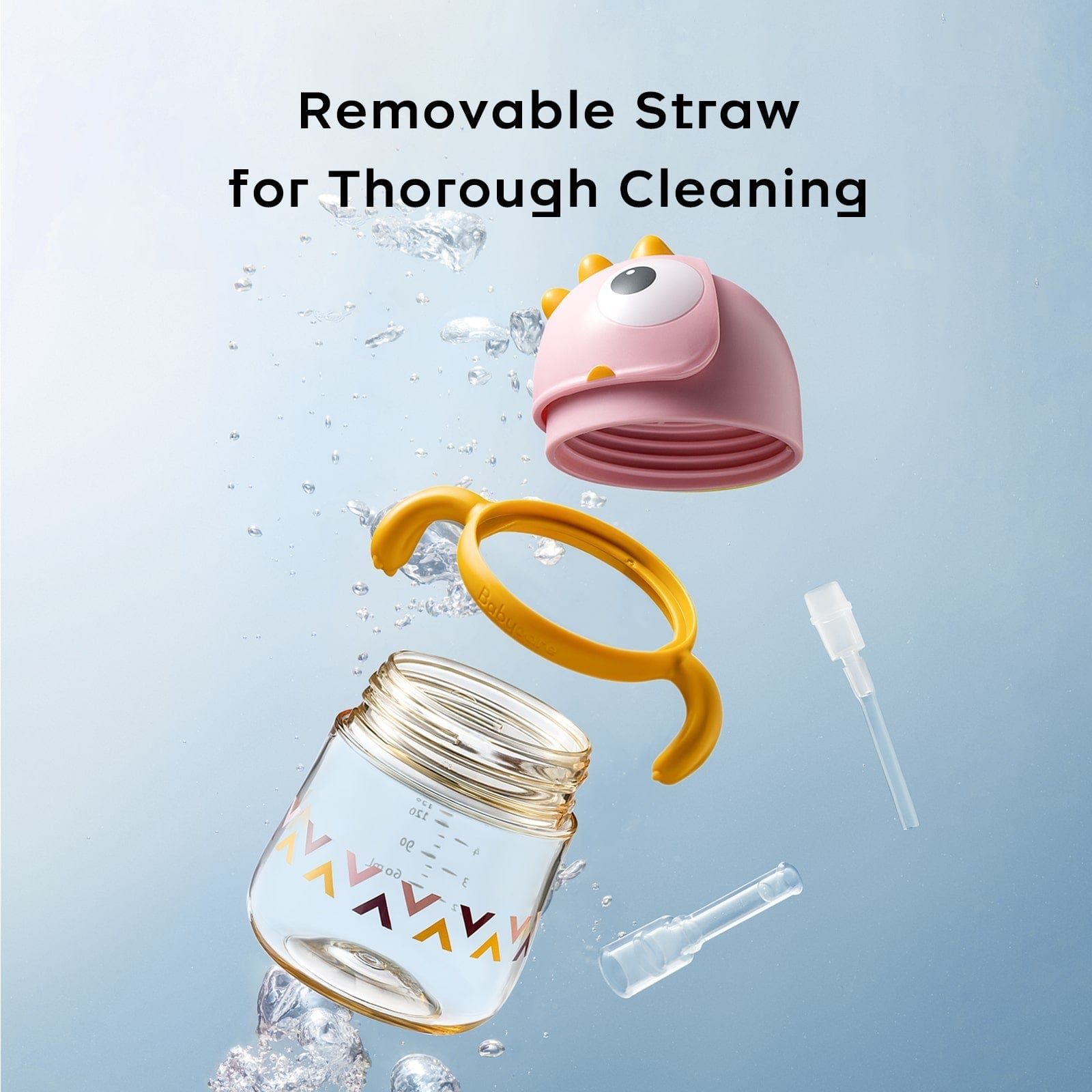 easy and thorough cleaning of sippy cup with straw- Bc Babycare
